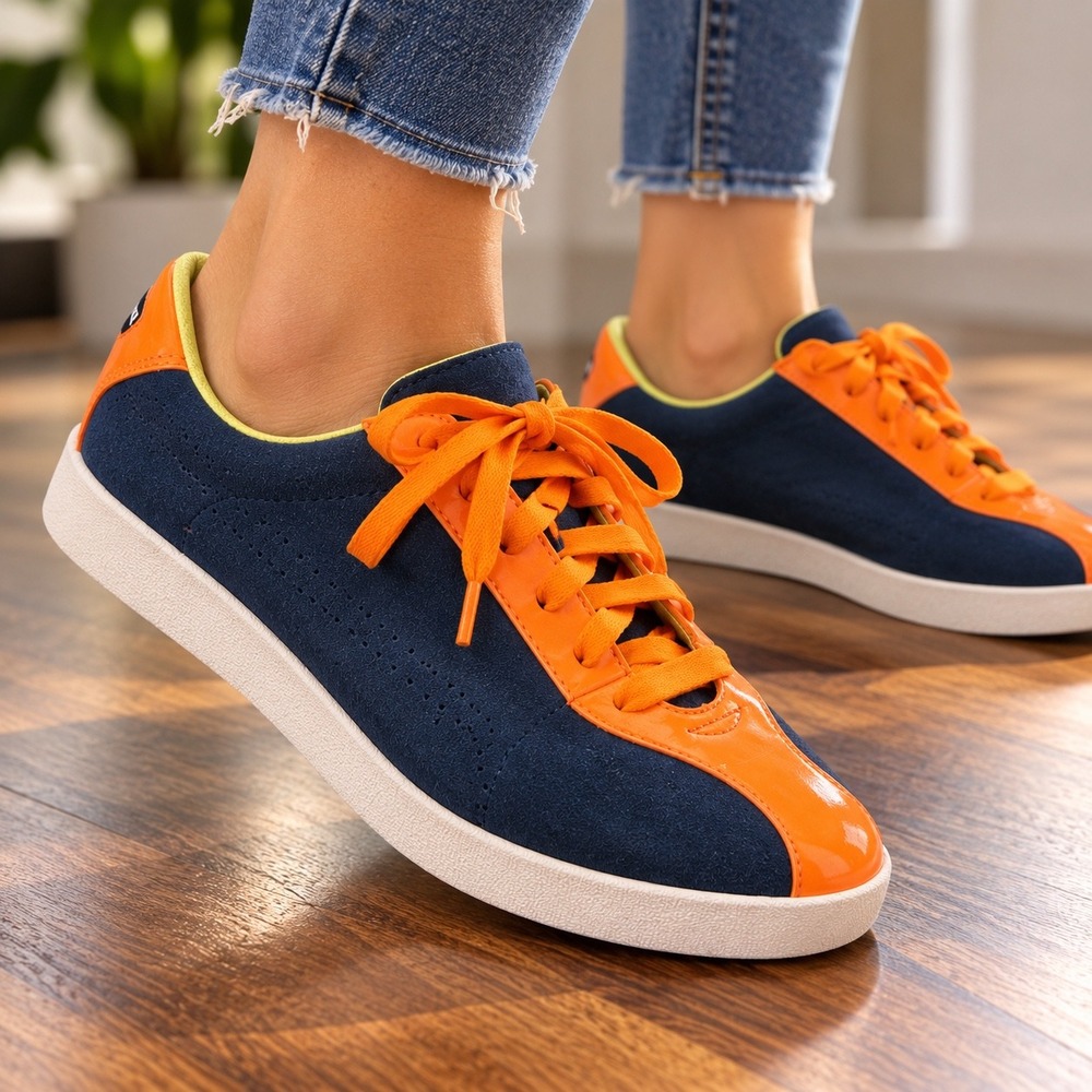 Puma Munster Womens Sneakers 354459-06 Navy Orange Suede US 9.5 EU 40.5 Rare